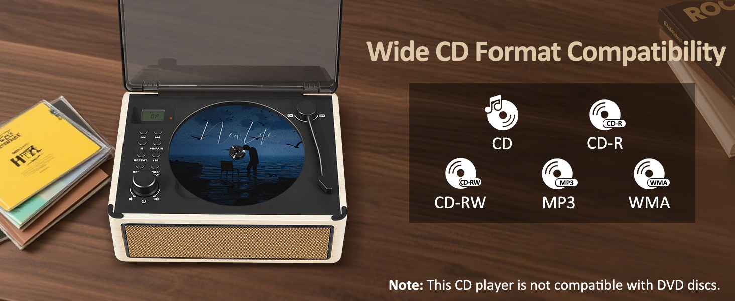 vintage cd player for home wide compatible
