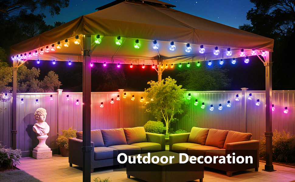 G40 Bulbs String Lights Battery Powered Operated Dimmable LED Timer Remote Indoor Outdoor Decoration