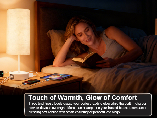 modern bedside table lamps with 2 usb ports and ac outlet