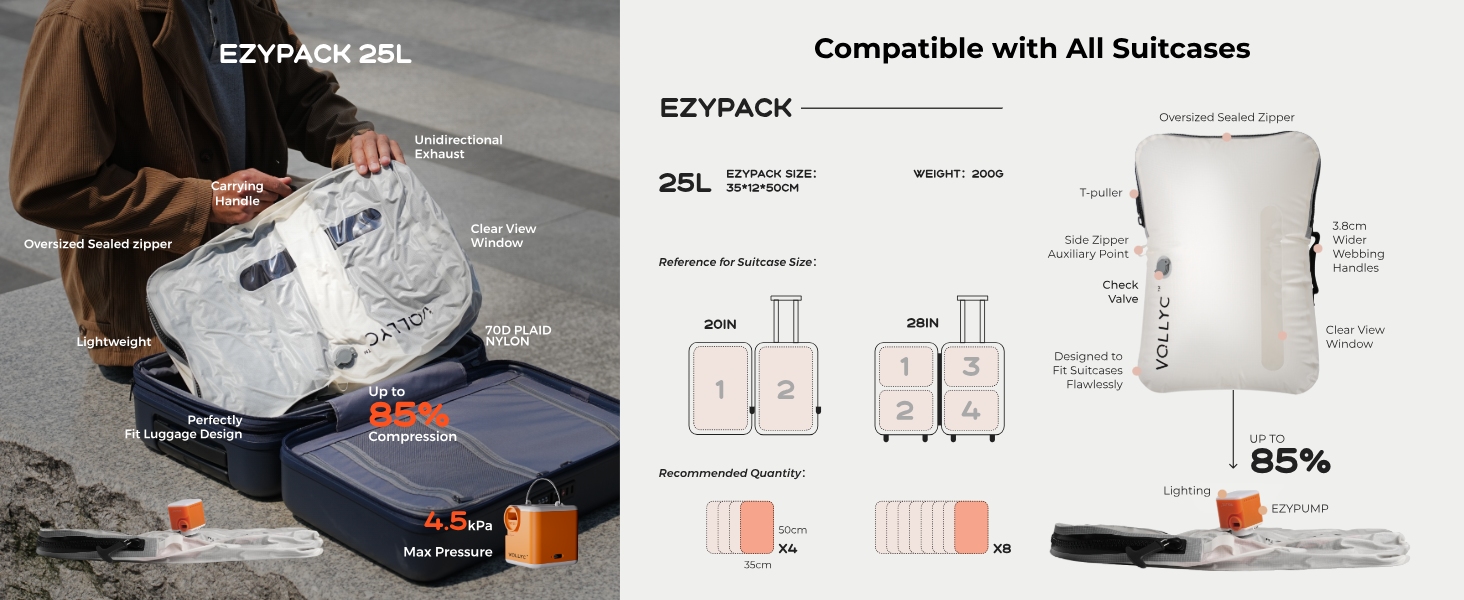 travel vacuum bags with pump