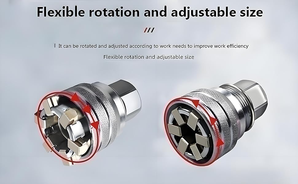 Abruga Upgraded Universal Multi-Function Wrench Socket Adapter Head for 3/8 inch Drive Wrench
