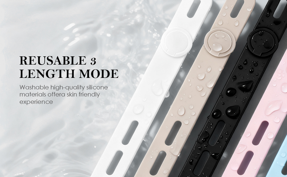Washable, Skin-Friendly Silicone Cable Ties (3 Length Modes)—Reusable, Durable