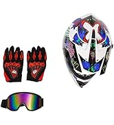Adult Motocross Dirt Bike Helmet, Motorcycle Helmet Dirt Bike Motocross for Motocross, BMX, MX, U...