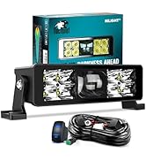 Nilight LED Light Bar 8inch 9LED Dual Row Spot LED Fog Light Screw-less night vision Off Road Lig...