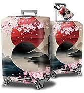 SROJDHFJB Luggage Cover Suitcase Protector + Luggage Tag, Landscape Sun Sakura Elastic Travel Lug...