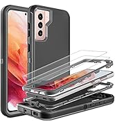 for Galaxy S21 Case, S21 Case with Self Healing Flexible TPU Screen Protector [2 Pack], HONG-AMY ...