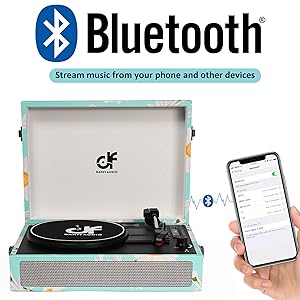 record player with speaker usb suitcase victrola turquoise bluetooth