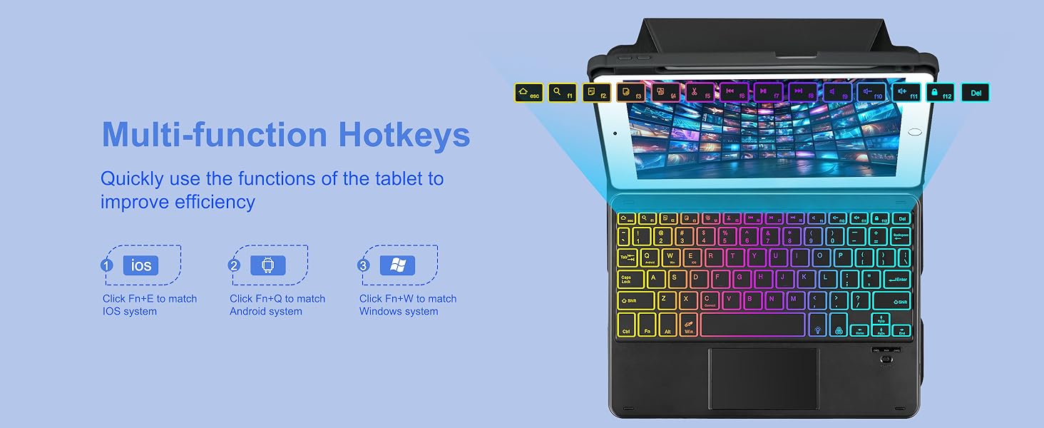 iPad 10.2/10.5 Rotating Keyboard Case - Black-3