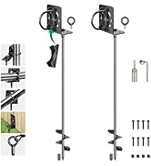 hannger Ground Anchors Screw in - Heavy Duty Trampoline Stakes with Brackets - Multi Purpose Mobi...