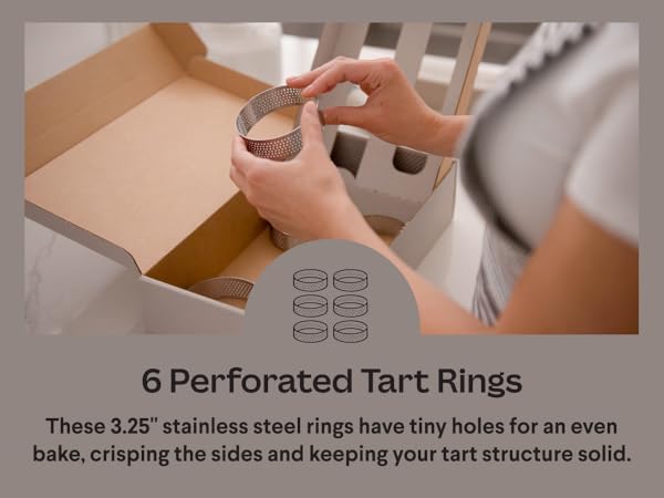 6 Perforated Tart Rings
