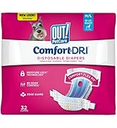 OUT! Disposable Female Dog Diapers | Absorbent Female Dog Diapers with Leak Protection | Female D...