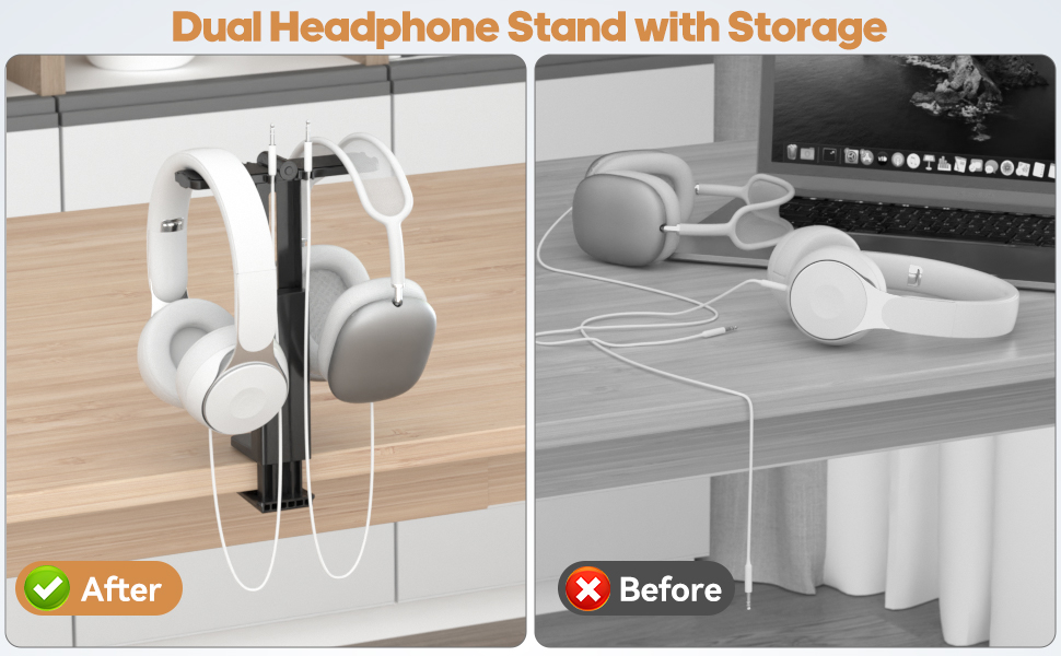 Desk headphone stand