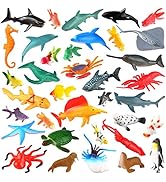 [36 Pack] Ocean Sea Animals Bath Toys for Party Favor Supplies - 2-4 inch Rubber Ocean Creatures ...