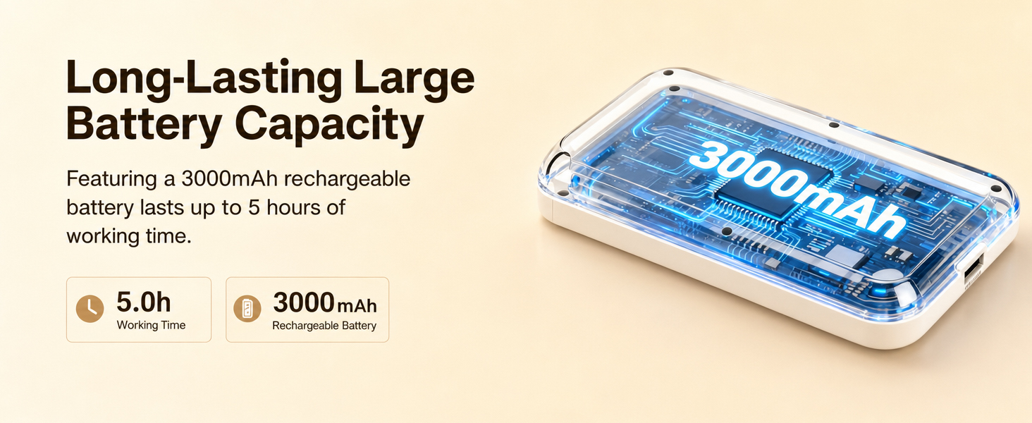 Long-Lasting LargeBattery Capacity