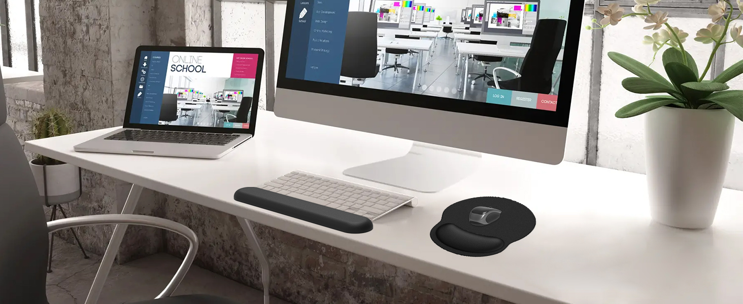 Keyboard wrist rest and mouse pad