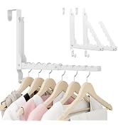 Over the Door Hanger Folding Clothes Drying Rack with 1 Hooks, Double Fold Hanging Door Hooks Coa...