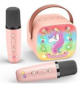 Unicorn Mini Karaoke Machine Toys: Kids Toys Girls Birthday Gifts Age 3-12+ LED Portable Bluetoot...