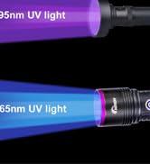 UV01 365nm UV Flashlight Black Light, USB Rechargeable High Power Blacklight Flashlight, Professi...