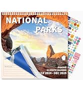 Ospelelf 2025 National Parks Wall Calendar 12'' x 12'', Sprial Hanging Calendar, 18 Month Calenda...