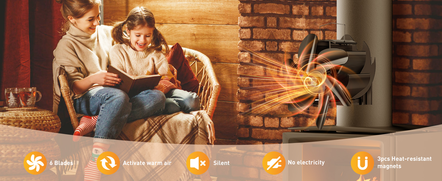 pipe mounted wood stove fan