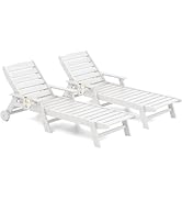 SERWALL Patio Chaise Lounge Chair Set of 2, 5 Positions Adjustable Outdoor Lounge Chair for Pool,...