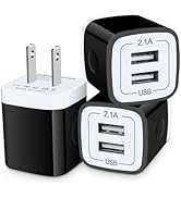 USB Wall Charger, Charging Blocks, 3Pack 2.1A/5V Charger Box Charging Cube Travel Plug Outlet Ada...