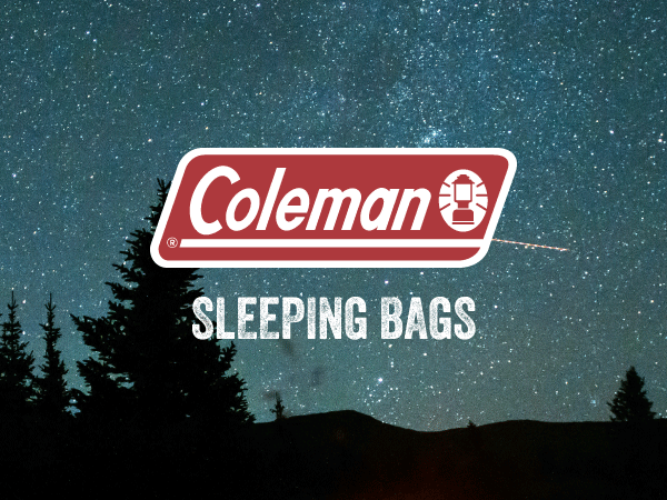 coleman brand logo nature night sky stars sleeping bags camping comfort warmth summer kids backpack