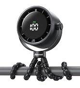 AMACOOL Baby Stroller Fan, Rechargeable Portable Clip on Fan, 17H Cooling with 5 Speeds, LED Disp...