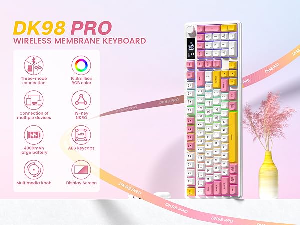 Keymatic DK98pro Membrane Keyboard - White