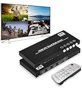 4K@30Hz HDMI Quard Multiviewer, 4 Input 1 Output HDMI Seamless Switch 4x1 Support 1080P Display m...