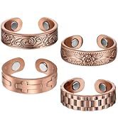 BioMag Magnetic Rings, Pure Copper Rings for Men Women, Adjustable Fingers Thumb Ring Jewelry Gift