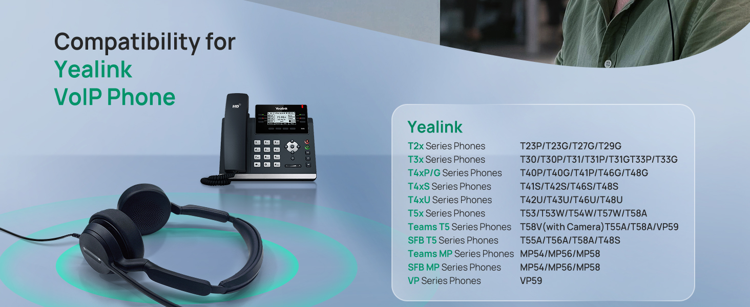 YHS36 E2 Compatibility for Yealink VoIP Phone