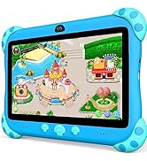 YINOCHE 7 inch Kids Tablet with Case, WiFi, Android Toddler Tablet, 32GB Storage, Dual Camera, Sh...