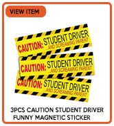 funny student driver magnetic sticker
