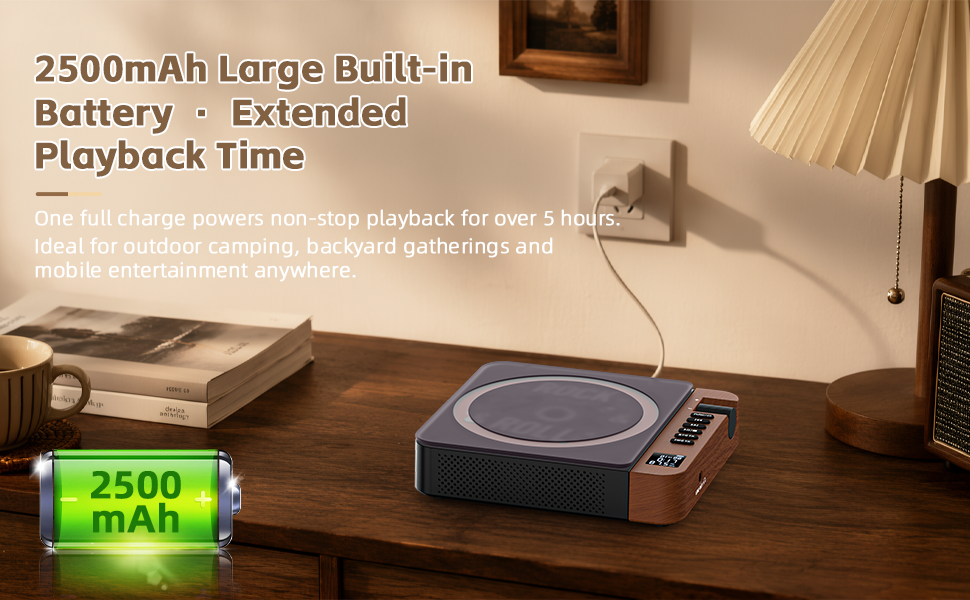 rechargeable desktop cd player