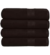 BOUTIQUO Premium Cotton 4 Pack Bath Towel Set - 100% Pure Cotton - 4 Bath Towels 27X54 - Ideal fo...