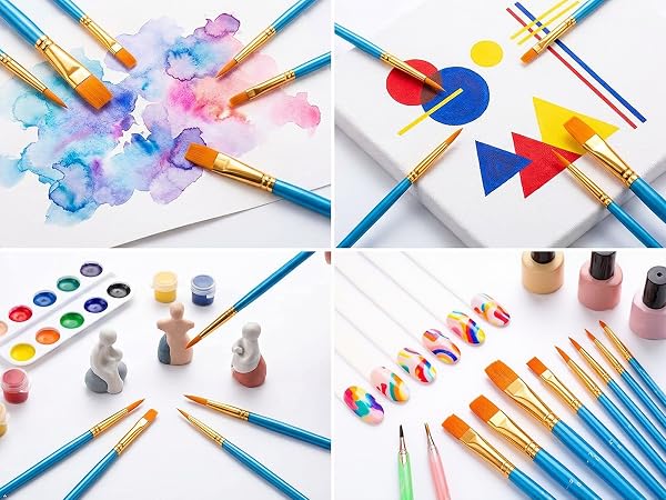Versatile Professional Paintbrushes Set with a Variety of Shapes