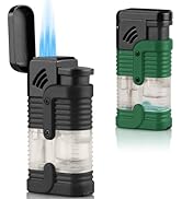 Kantion 2 Pack Torch Lighter Triple Jet Flame Butane Torch Lighters Refillable Butane Gas Lighter...
