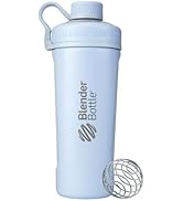 BlenderBottle Radian Shaker Cup Insulated Stainless Steel Water Bottle with Wire Whisk, 26-Ounce,...