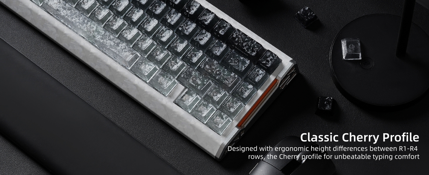 Clear Jelly Keycaps, Translucent Keycaps Set Gradient Grey Keycaps 120 Keys Custom Keycaps