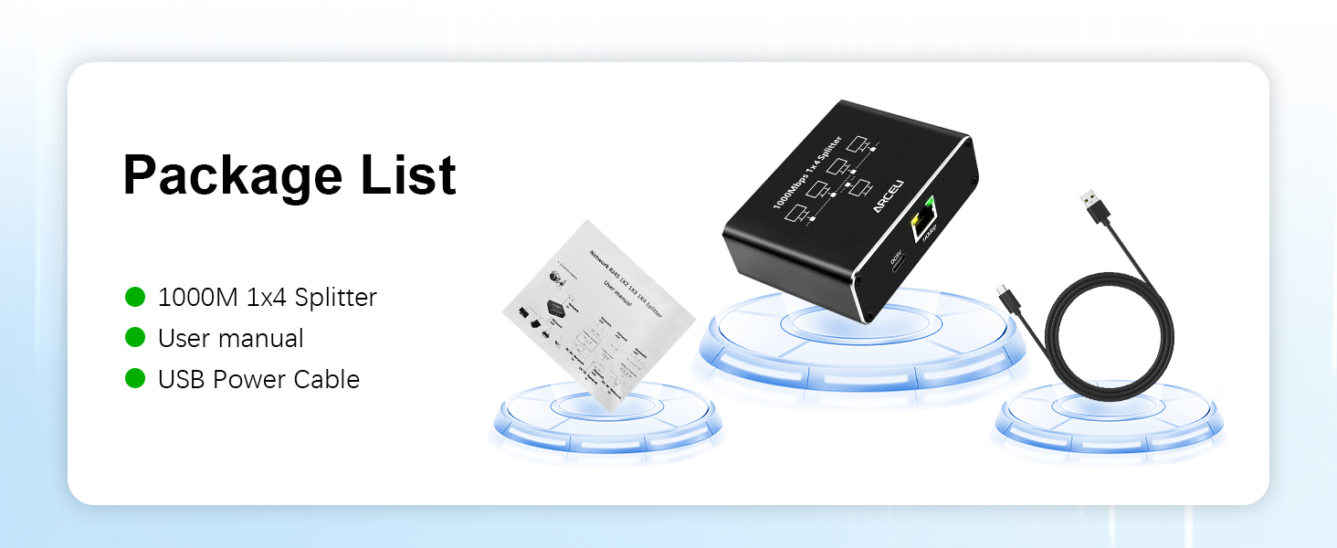 Gigabit Ethernet Splitter 1 to 4