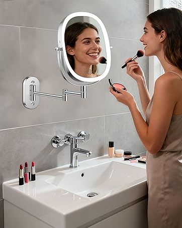 wall mounted lighted makeup mirror