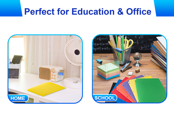Our two-pocket poly plastic folders are very sturdy, tear resistant, feature 3-hole punches