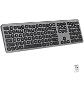 cimetech Wireless Keyboard, 2.4G Advanced Full Size Keyboard with Number Pad, Silent Ergonomic Ke...