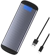 GODO M.2 NVMe SSD Enclosure with RGB,Portable M.2 Nvme External Enclosure Adapter to USB C Tool-F...
