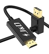 J&amp;D 4K Angled DisplayPort to HDMI Cable, 4K@60HZ 2K@120HZ DP to HDMI Cable Unidirectional Display...