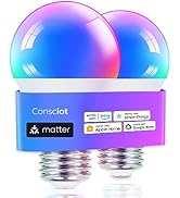 Consciot Smart Light Bulbs, Matter Color Changing LED Light Bulb, A19 E26 RGBTW Light Bulbs that ...