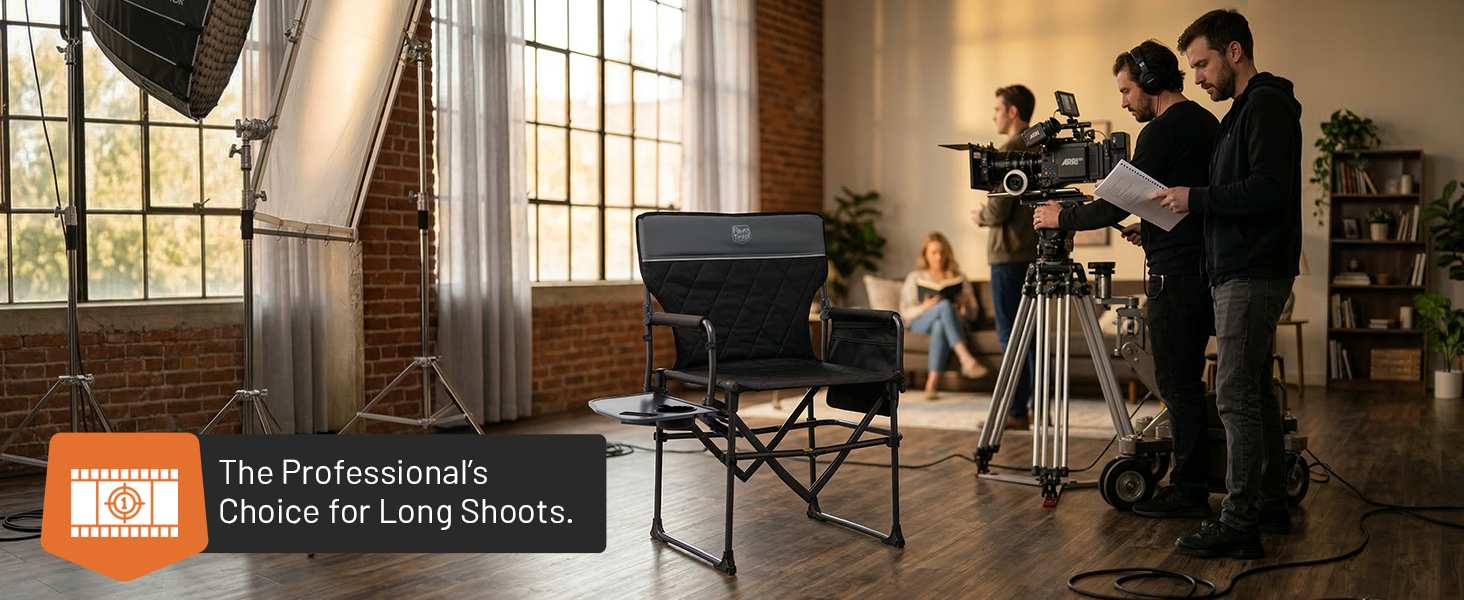 directors chair, compact fold, mobile workstation, makeup chair