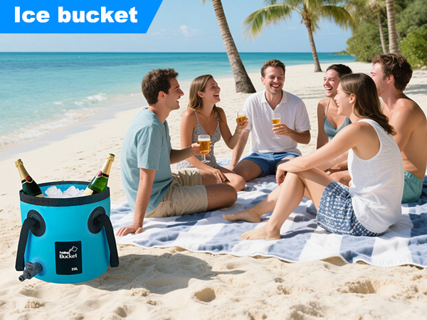 collapsible beach bucket