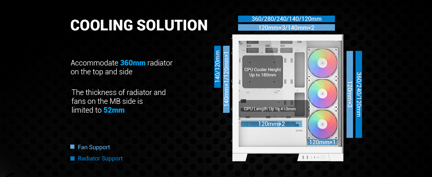 computer case motherboard support